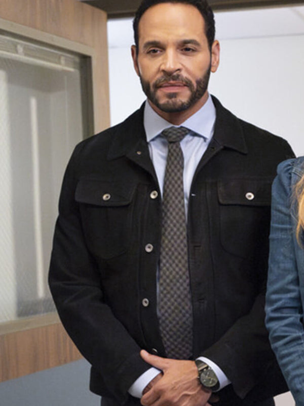 Detective Karadec High Potential Black Suede Jacket on Sale